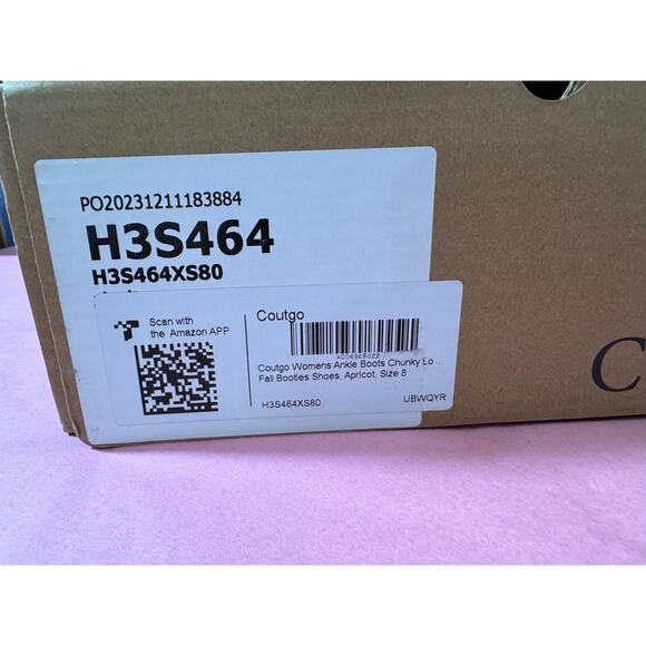 NIB Coutgo Womens Ankle Boots Chunky Block Heel Two Tone Round Toe Side Zipper 8 - Picture 8 of 9